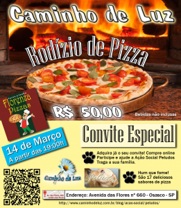 Convite Rodízio de Pizza - Ação Social Peludos - Marguerita